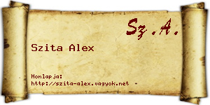 Szita Alex névjegykártya